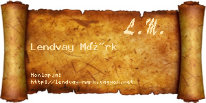 Lendvay Márk névjegykártya